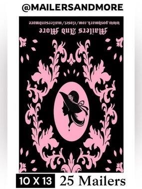 25 10X13 Poly Mailers Pink Vintage Lady Envelopes PRICE IS FIRM